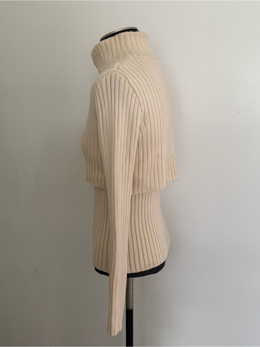 Mango Cream Ribbed Turtleneck Sweater - Picture 10 of 13